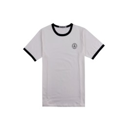 A large number of custom-made round-neck short-sleeved T-shirts, custom-made contrast color cuffs, white T-shirt specialty store T1099 A large number of custom-made round-neck short-sleeved T-shirts, custom-made contrast color cuffs, white T-shirt specialty store T1099